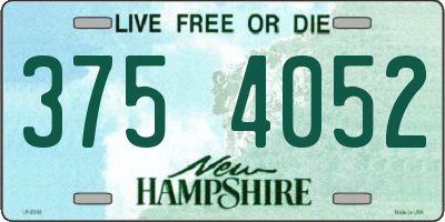 NH license plate 3754052