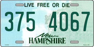 NH license plate 3754067