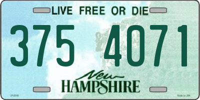 NH license plate 3754071