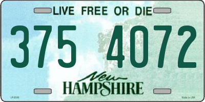 NH license plate 3754072