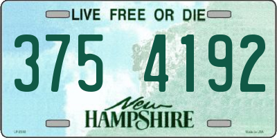 NH license plate 3754192