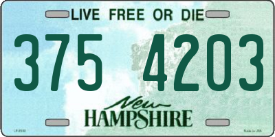 NH license plate 3754203