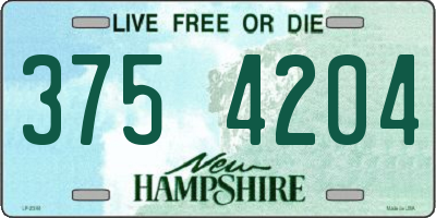 NH license plate 3754204