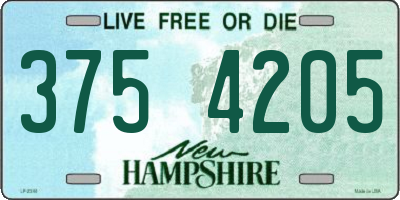 NH license plate 3754205