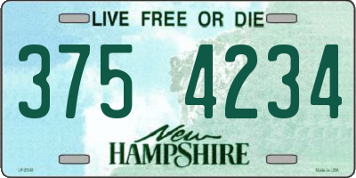 NH license plate 3754234