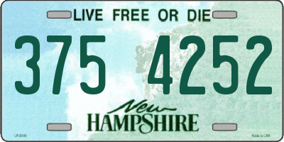 NH license plate 3754252