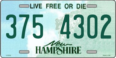 NH license plate 3754302