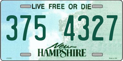 NH license plate 3754327