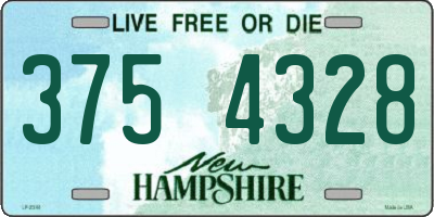NH license plate 3754328
