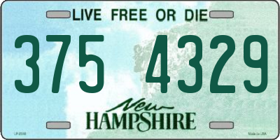NH license plate 3754329