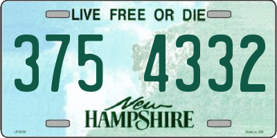 NH license plate 3754332