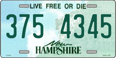 NH license plate 3754345