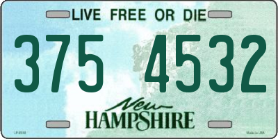 NH license plate 3754532