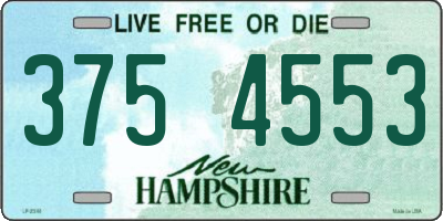 NH license plate 3754553