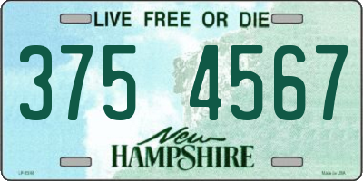 NH license plate 3754567