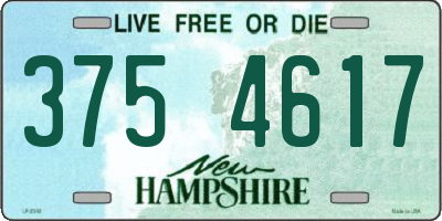 NH license plate 3754617