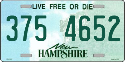 NH license plate 3754652