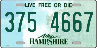 NH license plate 3754667