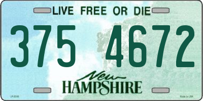 NH license plate 3754672