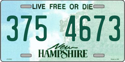 NH license plate 3754673