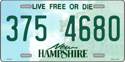 NH license plate 3754680