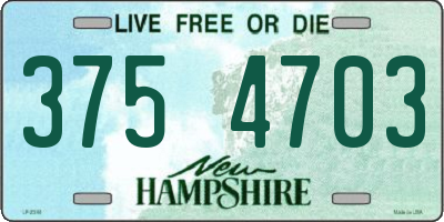 NH license plate 3754703