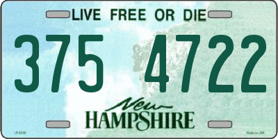 NH license plate 3754722