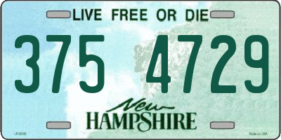 NH license plate 3754729