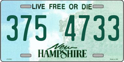 NH license plate 3754733