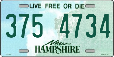 NH license plate 3754734