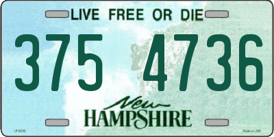 NH license plate 3754736