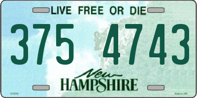 NH license plate 3754743