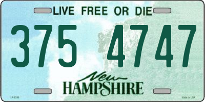 NH license plate 3754747