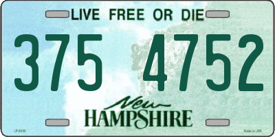 NH license plate 3754752