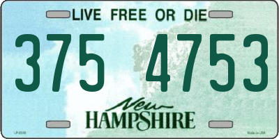 NH license plate 3754753