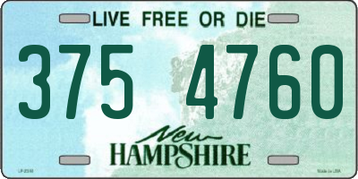 NH license plate 3754760