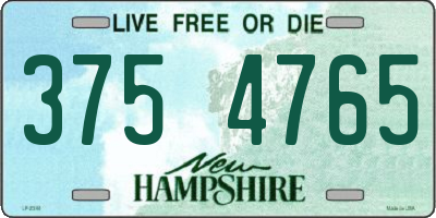NH license plate 3754765