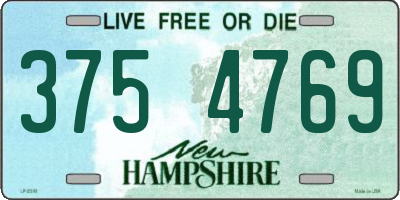 NH license plate 3754769