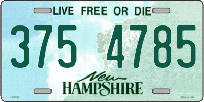 NH license plate 3754785