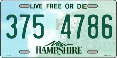 NH license plate 3754786