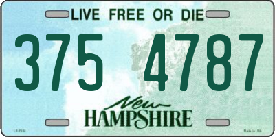 NH license plate 3754787