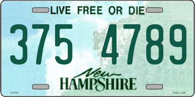 NH license plate 3754789