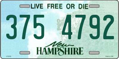 NH license plate 3754792