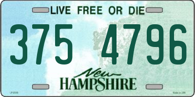NH license plate 3754796