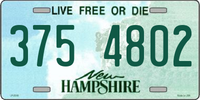 NH license plate 3754802