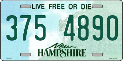 NH license plate 3754890