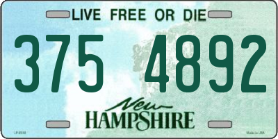 NH license plate 3754892