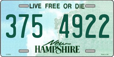 NH license plate 3754922