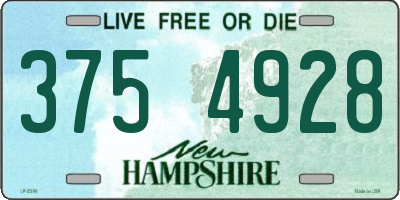 NH license plate 3754928