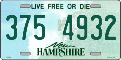 NH license plate 3754932